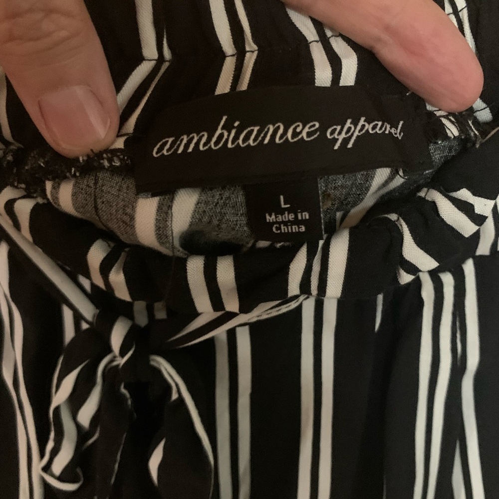 Ambiance Black and White Striped Garment